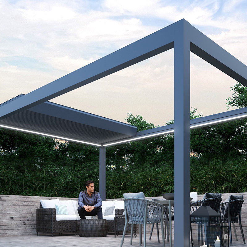 Deponti Pinela Deluxe – Retractable Louvered Roof Wall Mounted Or Freestanding