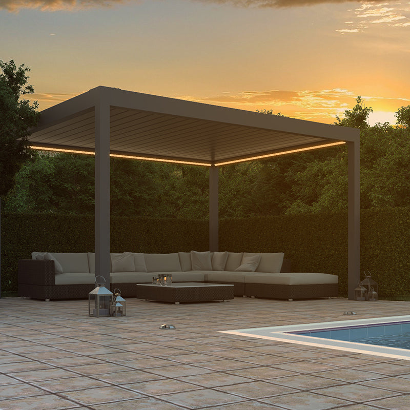 Deponti Pinela Aluminium Electric Louvered Veranda 3000mm x 4940mm