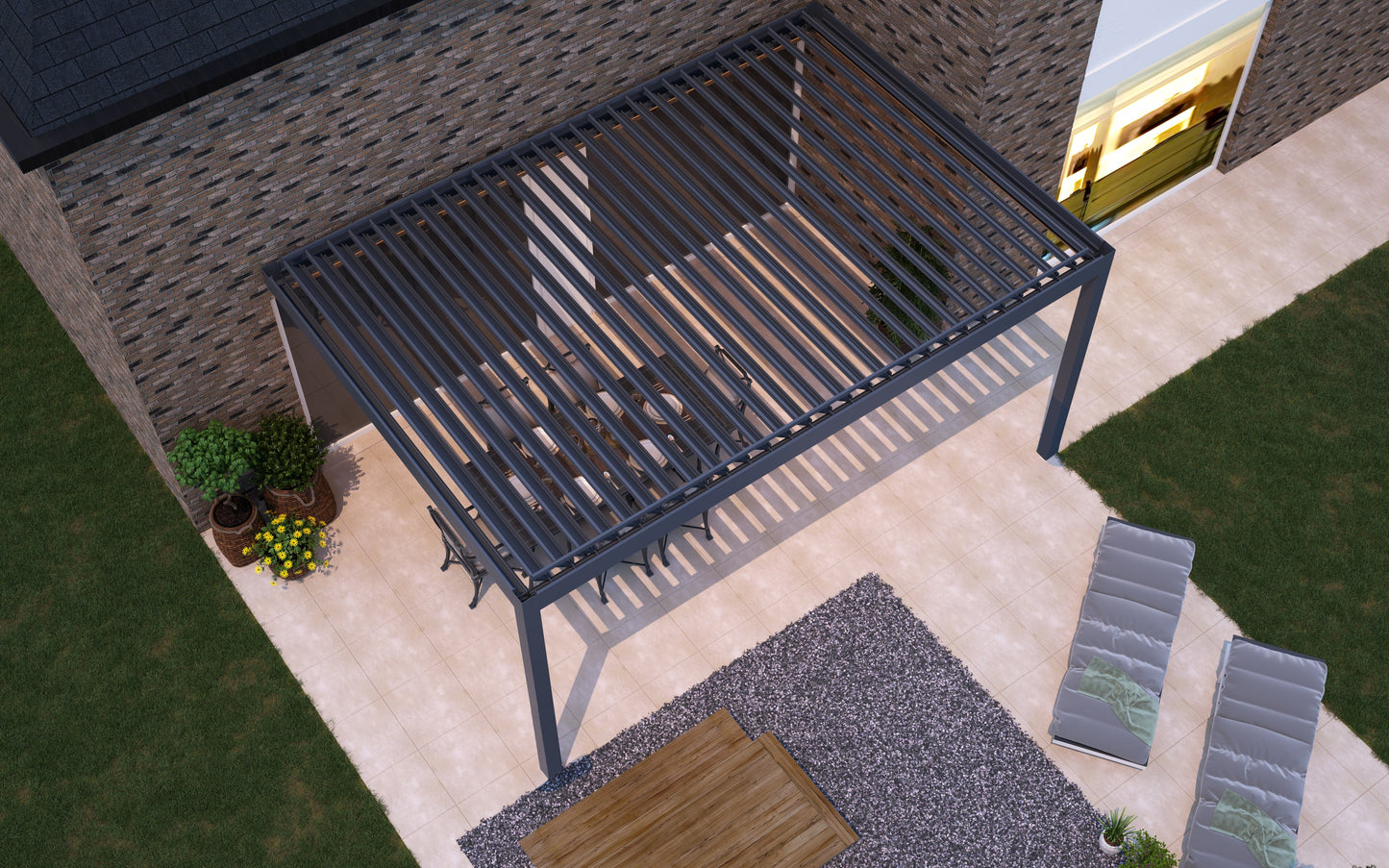 Deponti Pinela Aluminium Electric Louvered Veranda 3000mm x 4060mm