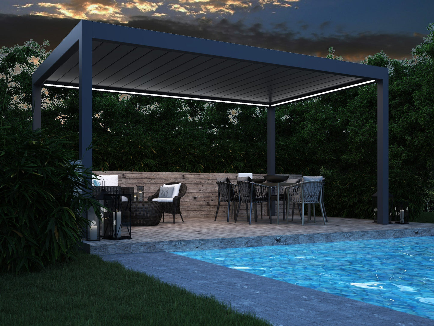 Deponti Pinela Deluxe Aluminium Electric Retractable Veranda 3000mm x 6070mm