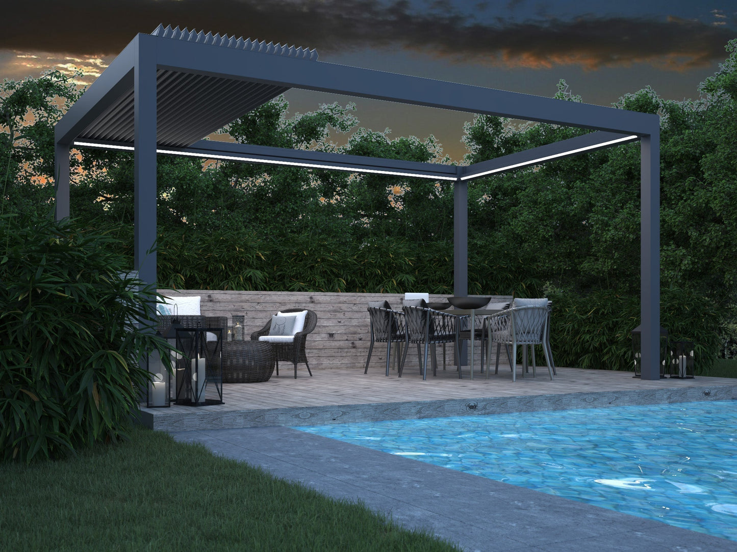 Deponti Pinela Deluxe Aluminium Electric Retractable Veranda 4000mm x 6070mm
