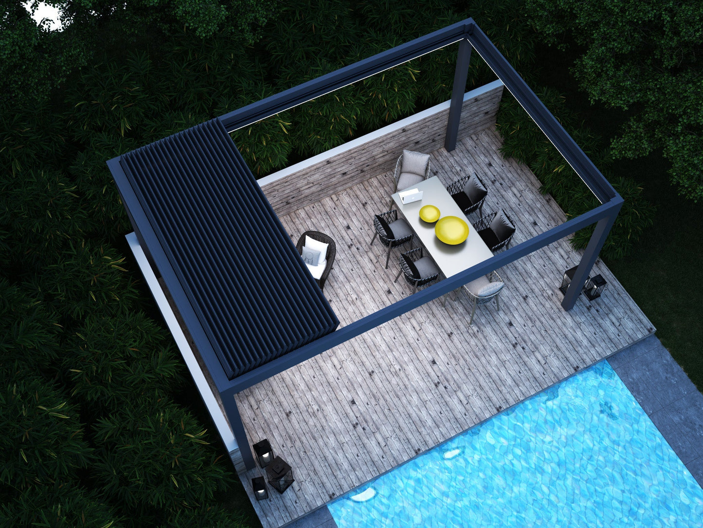 Deponti Pinela Deluxe Aluminium Electric Retractable Veranda 3000mm x 4960mm