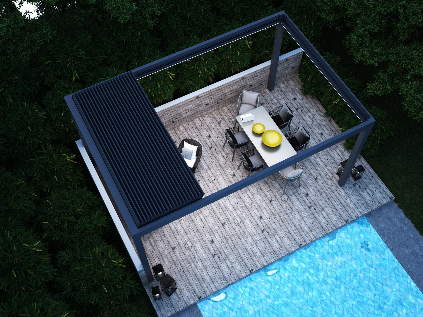 Deponti Pinela Deluxe Aluminium Electric Retractable Veranda 3000mm x 6070mm