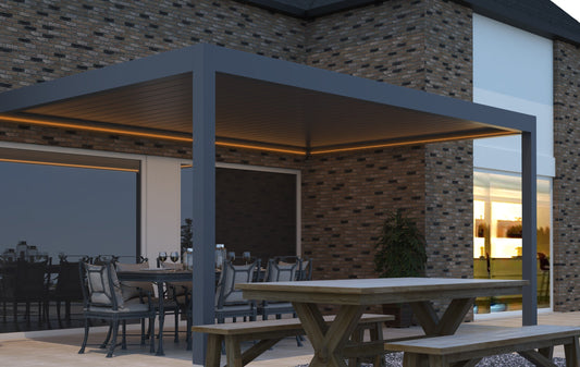 Deponti Pinela Aluminium Electric Louvered Veranda 3000mm x 4060mm