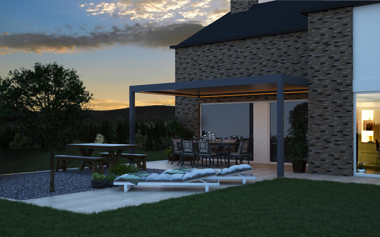Deponti Pinela Aluminium Electric Louvered Veranda 3000mm x 4940mm