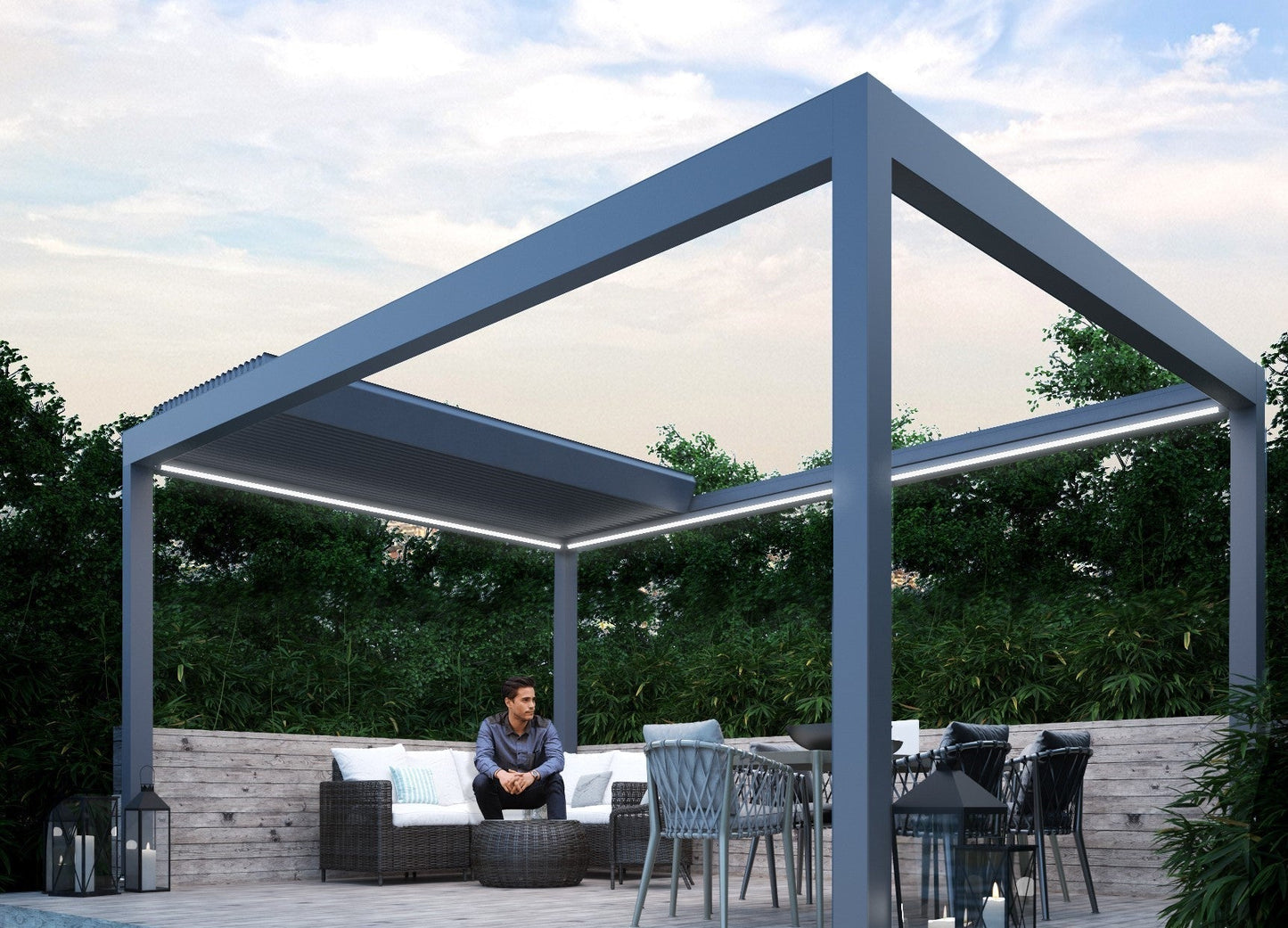 Deponti Pinela Deluxe Aluminium Electric Retractable Veranda 4000mm x 6070mm