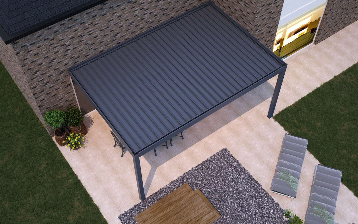 Deponti Pinela Aluminium Electric Louvered Veranda 3500mm x 4940mm